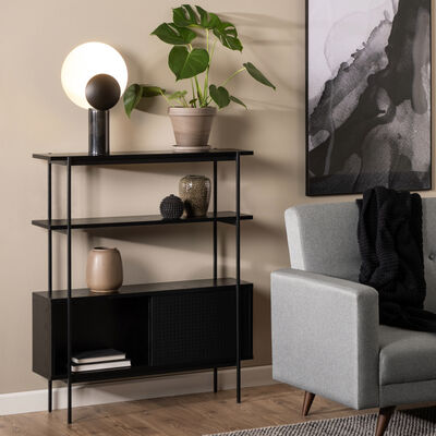 Angus kirjahylly 94x27x114 cm musta